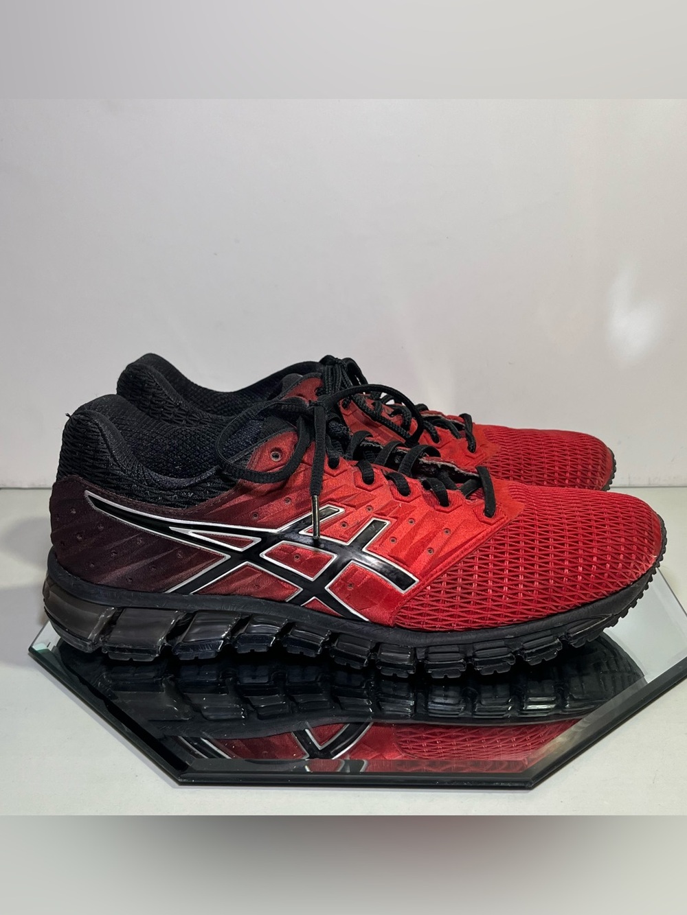 Men’s ASICS Gel-Quantum 180 Athletic Shoes, Size 10, Red/Black